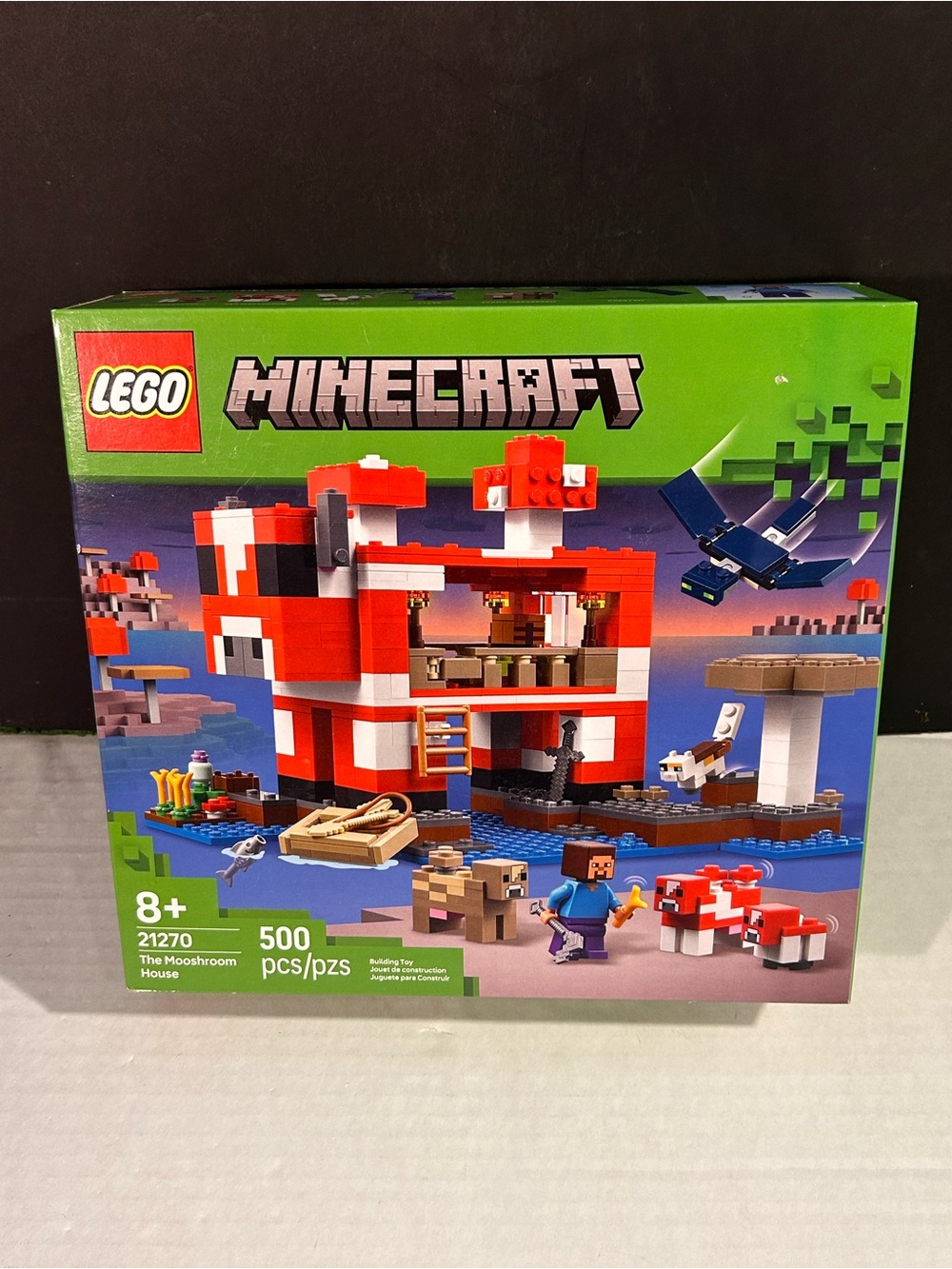 LEGO 21270 Minecraft The Mooshroom House New Sealed Steve Set 500 Pcs